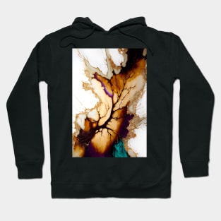 Caramel Drizzle - Abstract Alcohol Ink Resin Art Hoodie